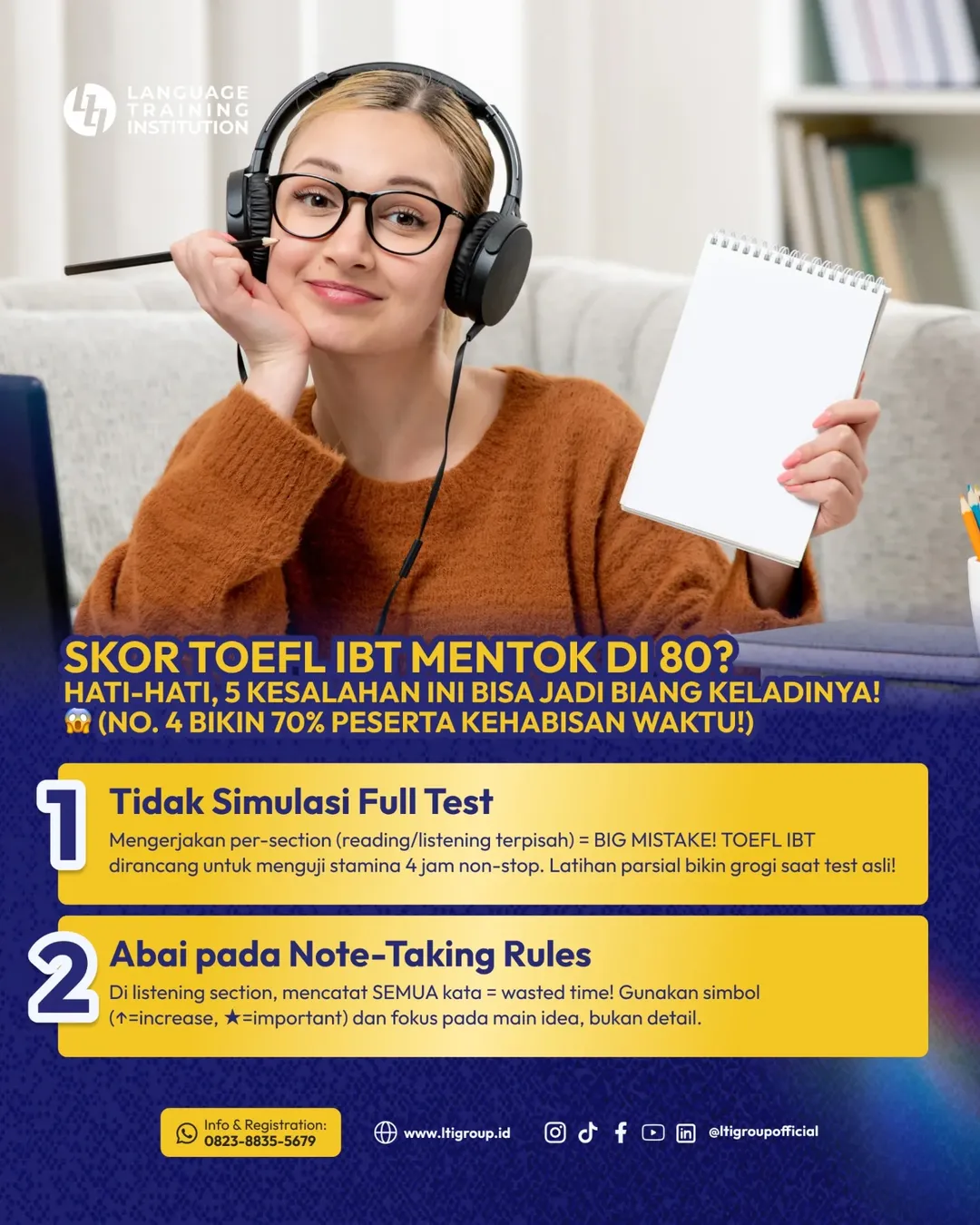 Skor TOEFL iBT Mentok di 80?