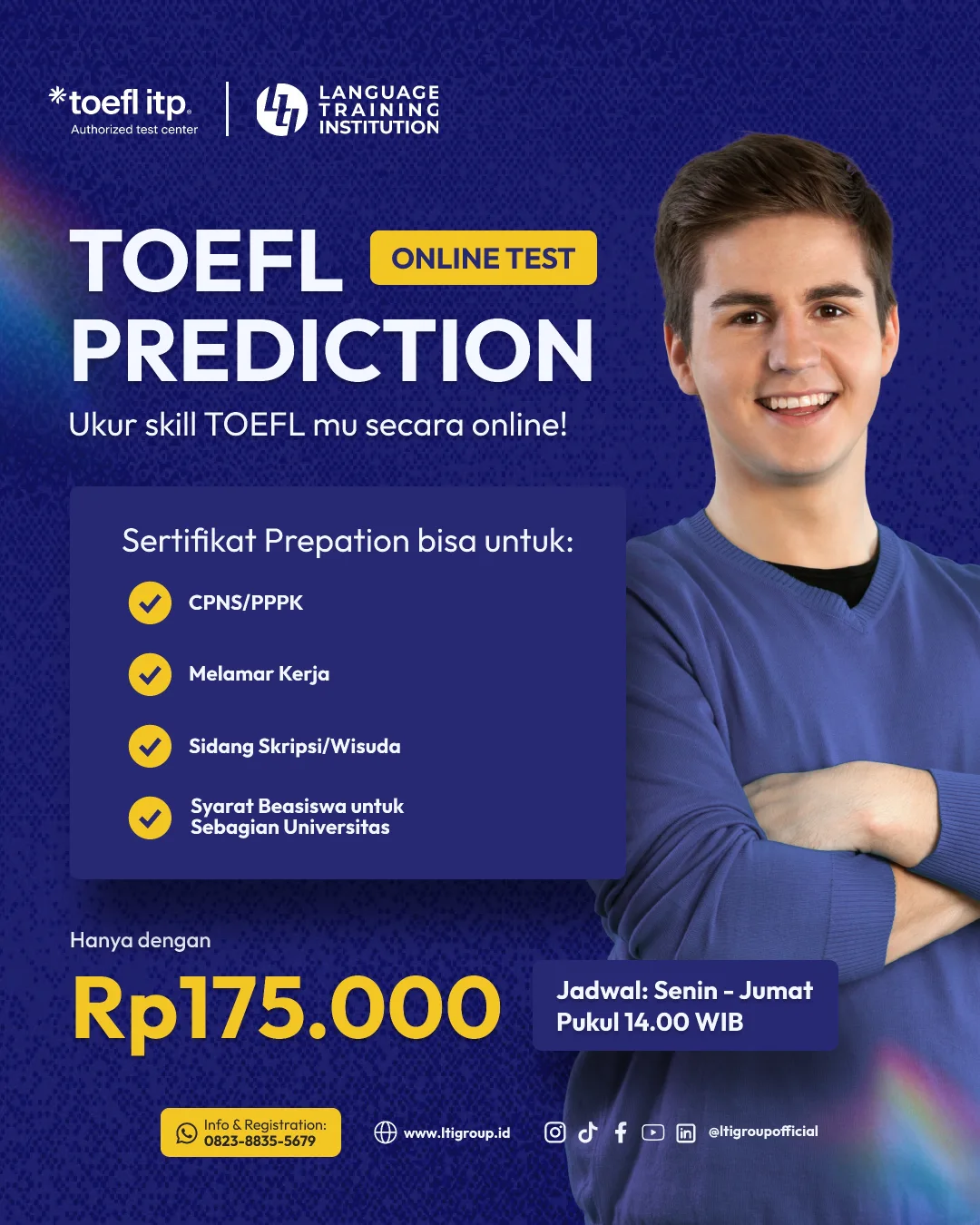 TOEFL Prediction sekarang ONLINE di LTI Group PekanbaruHanya dengan 175k teman-teman sudah bisa